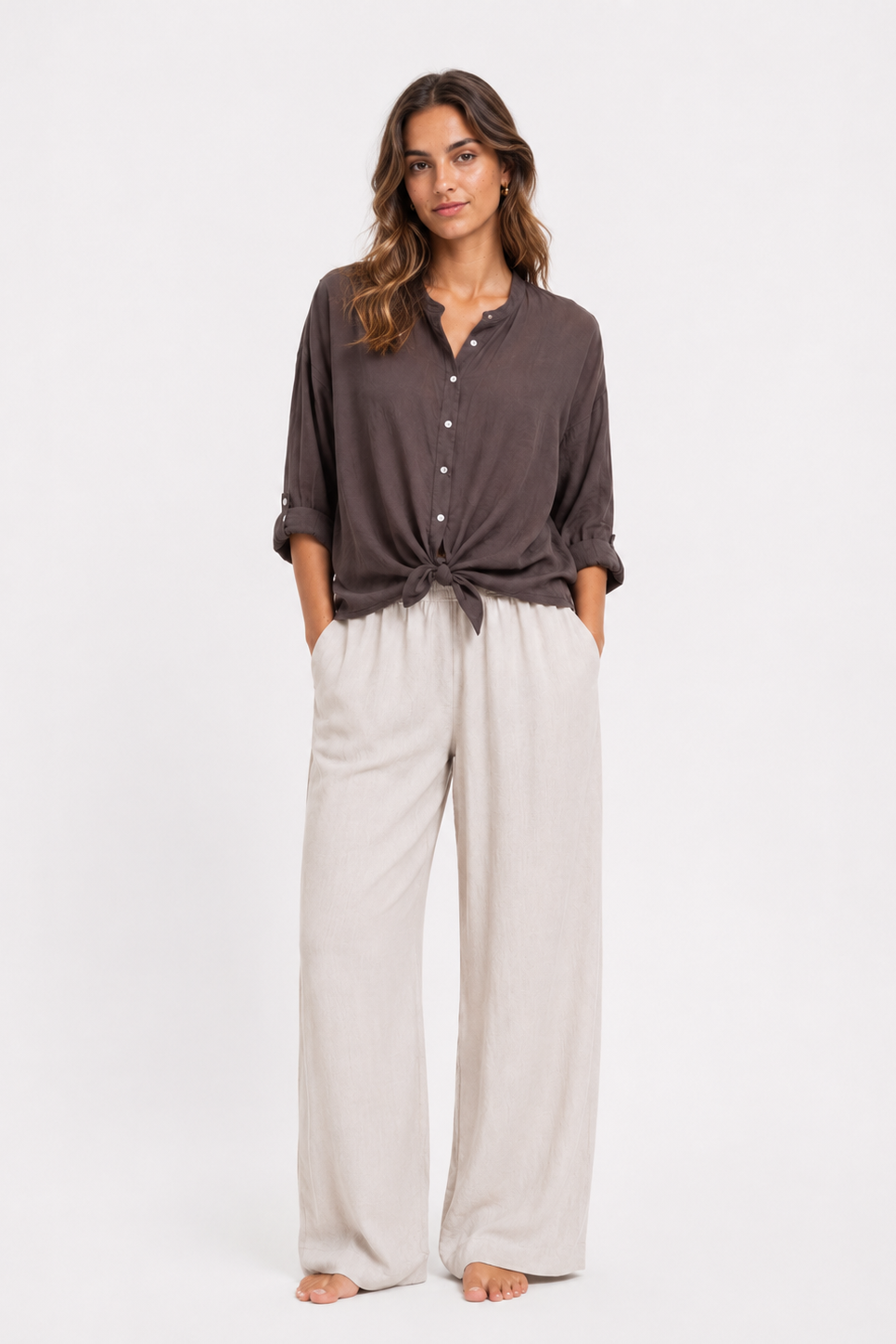 Bluse mit Knoten