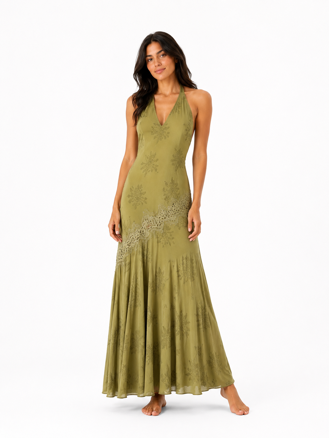 Kleid mit Spitzen-Applikation