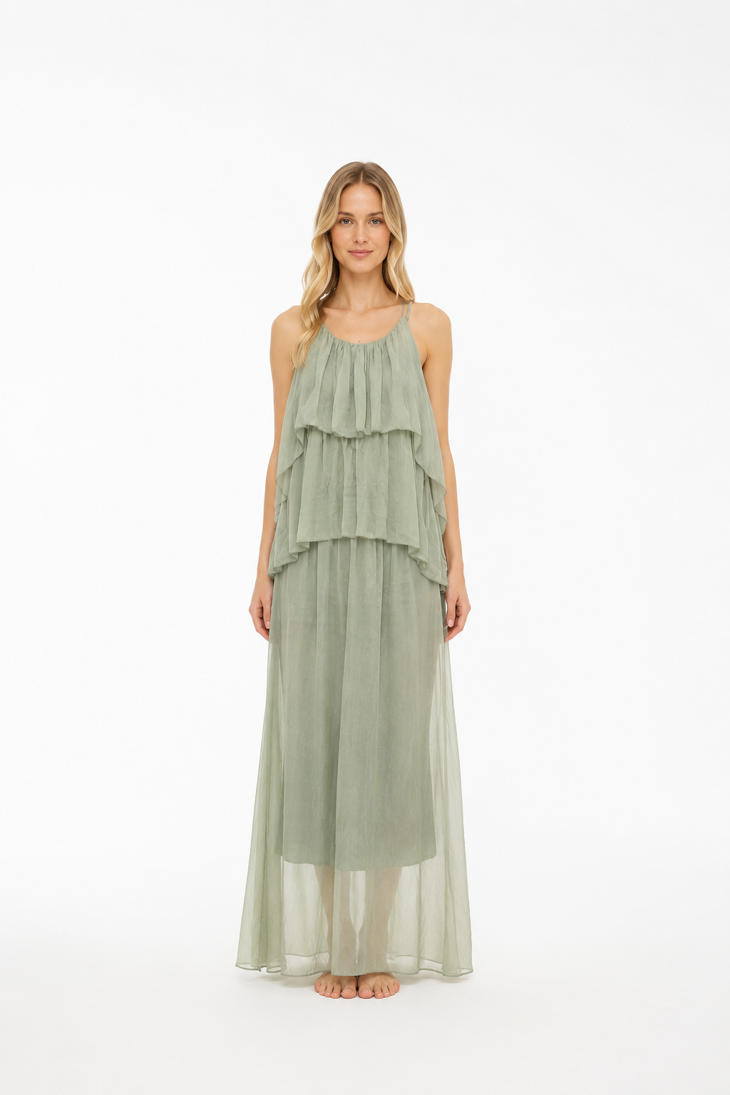 Maxikleid mit Volants