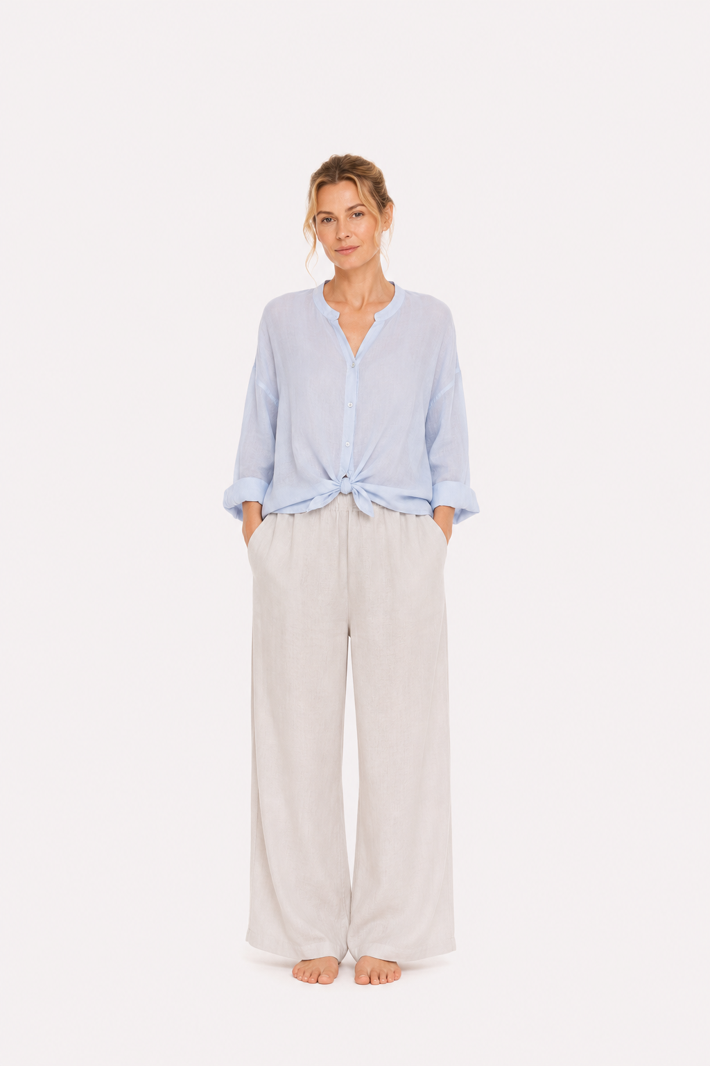 Bluse mit Knoten