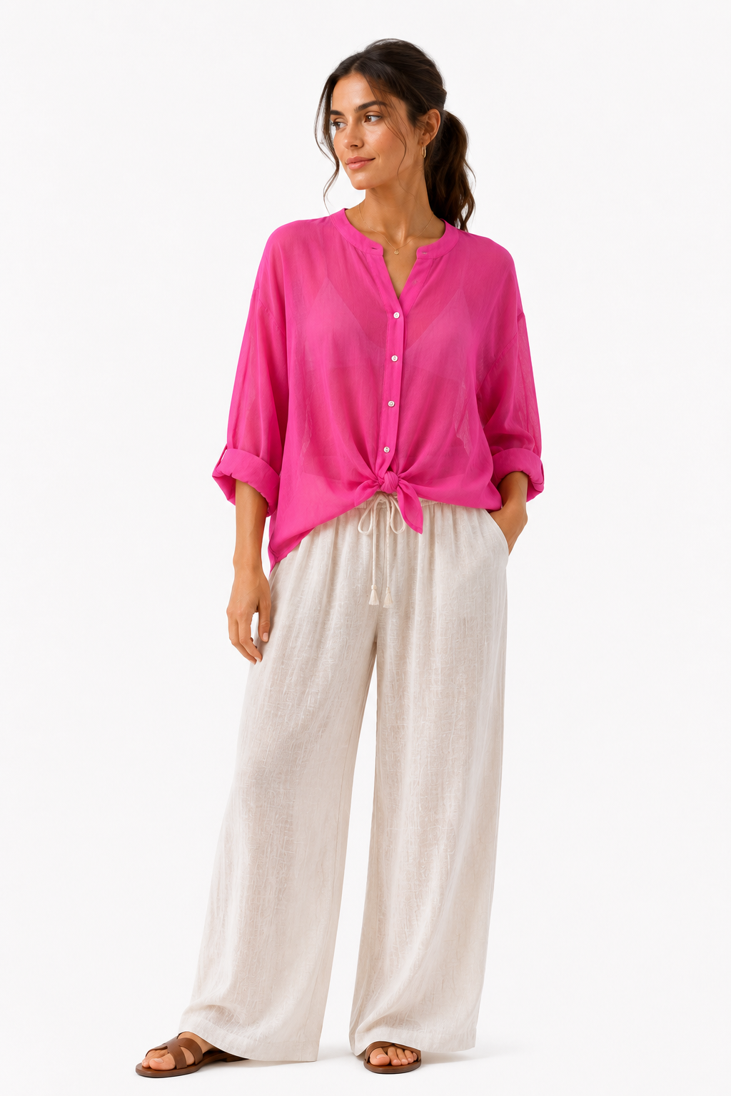 Bluse mit Knoten