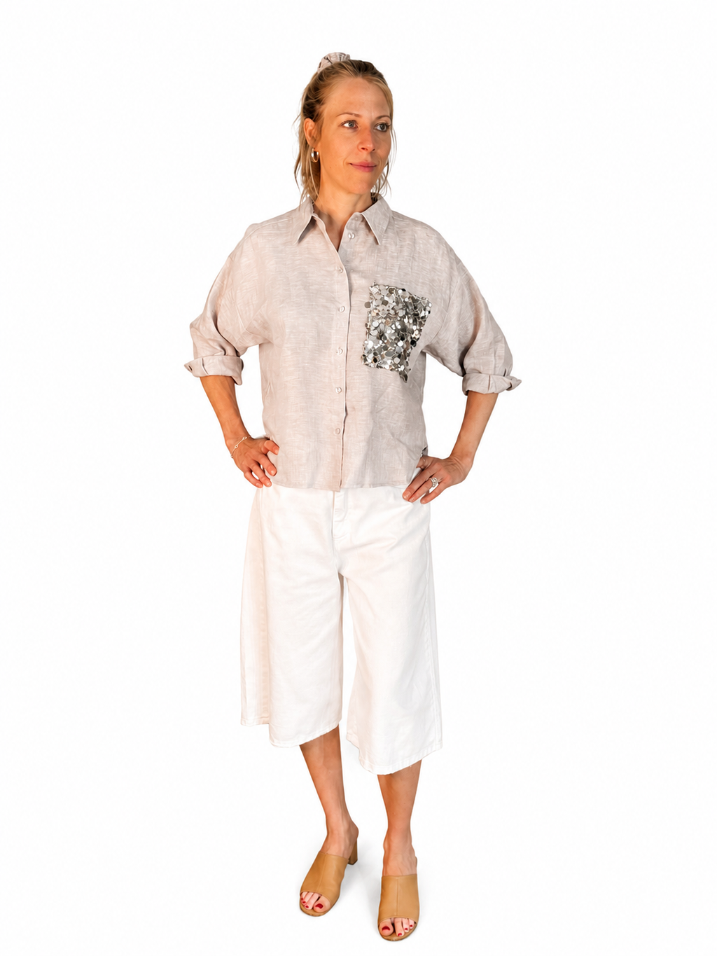 Leinen-Bluse versch. Farben Tensione In