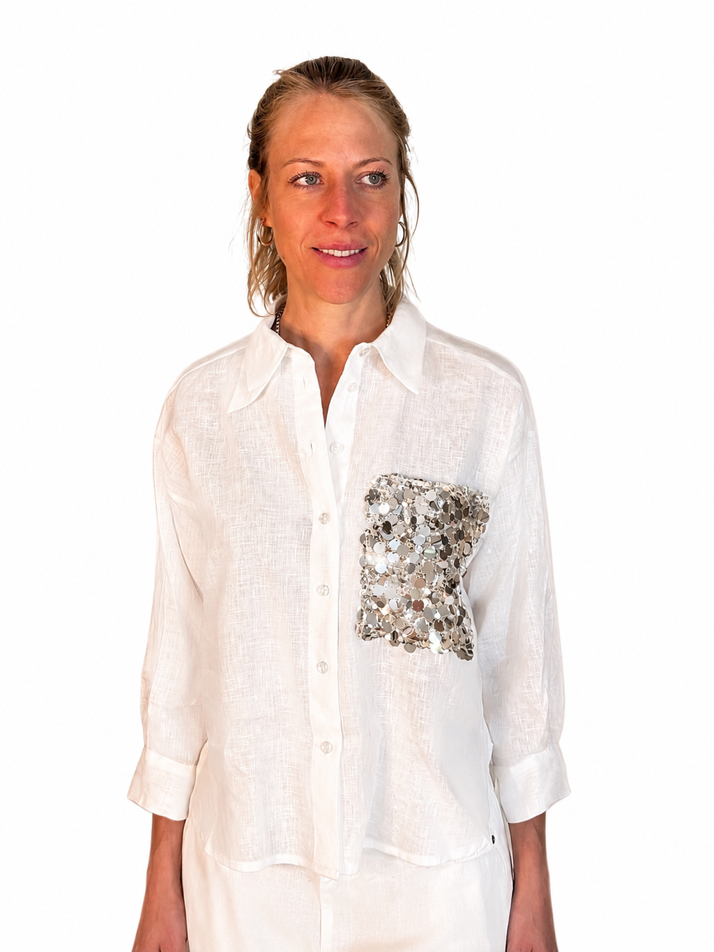 Leinen-Bluse versch. Farben Tensione In