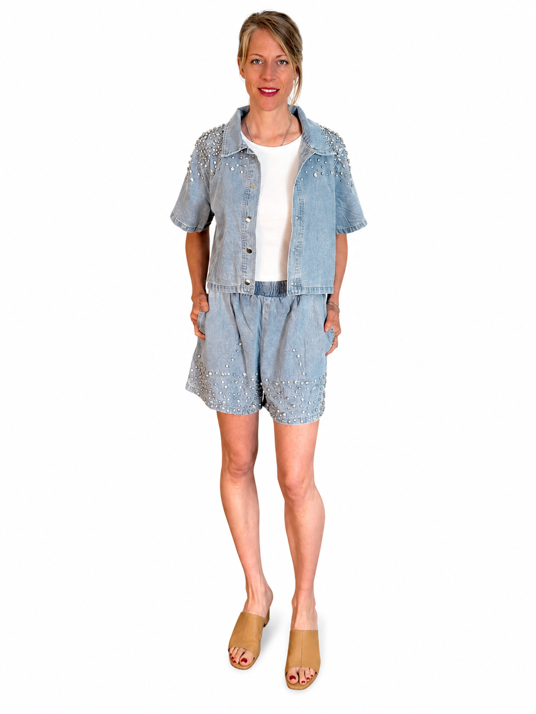 Denim-Set hellblau (Hemd+Shorts) Susy Mix
