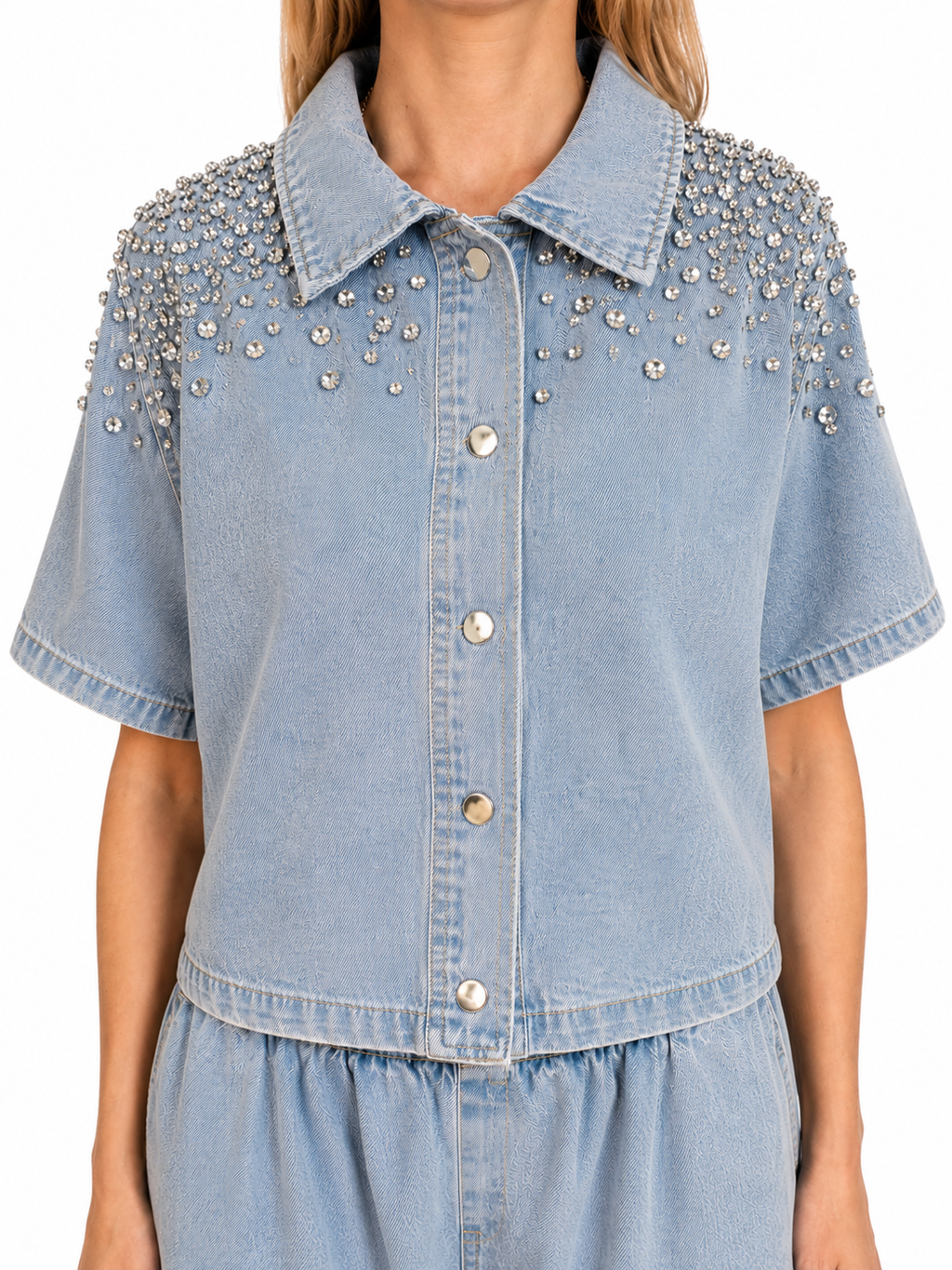 Denim-Set hellblau (Hemd+Shorts) Susy Mix