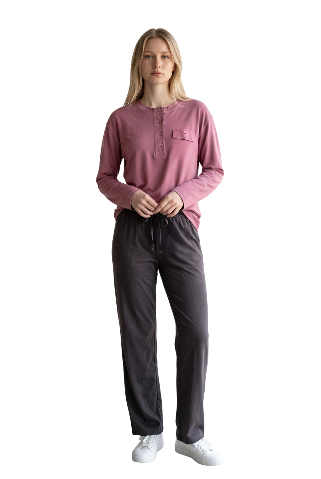Longsleeve mit Knopfleiste