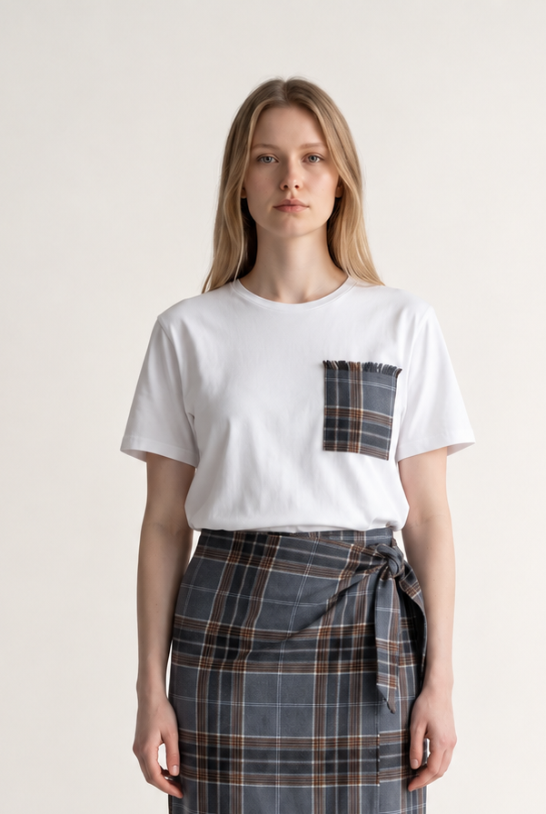 Shirt mit Karo-Brusttasche