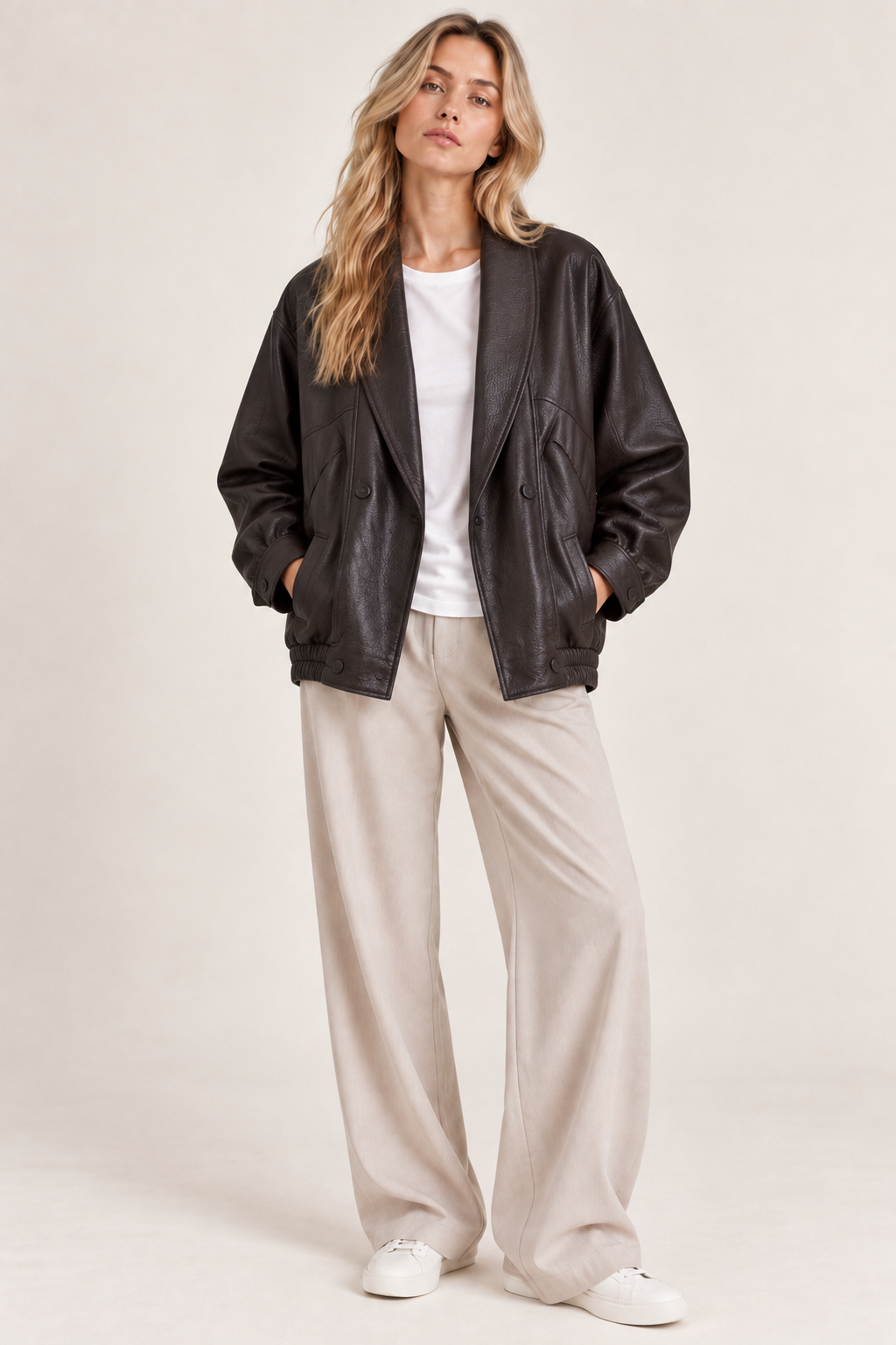 Leder-Bomberjacke