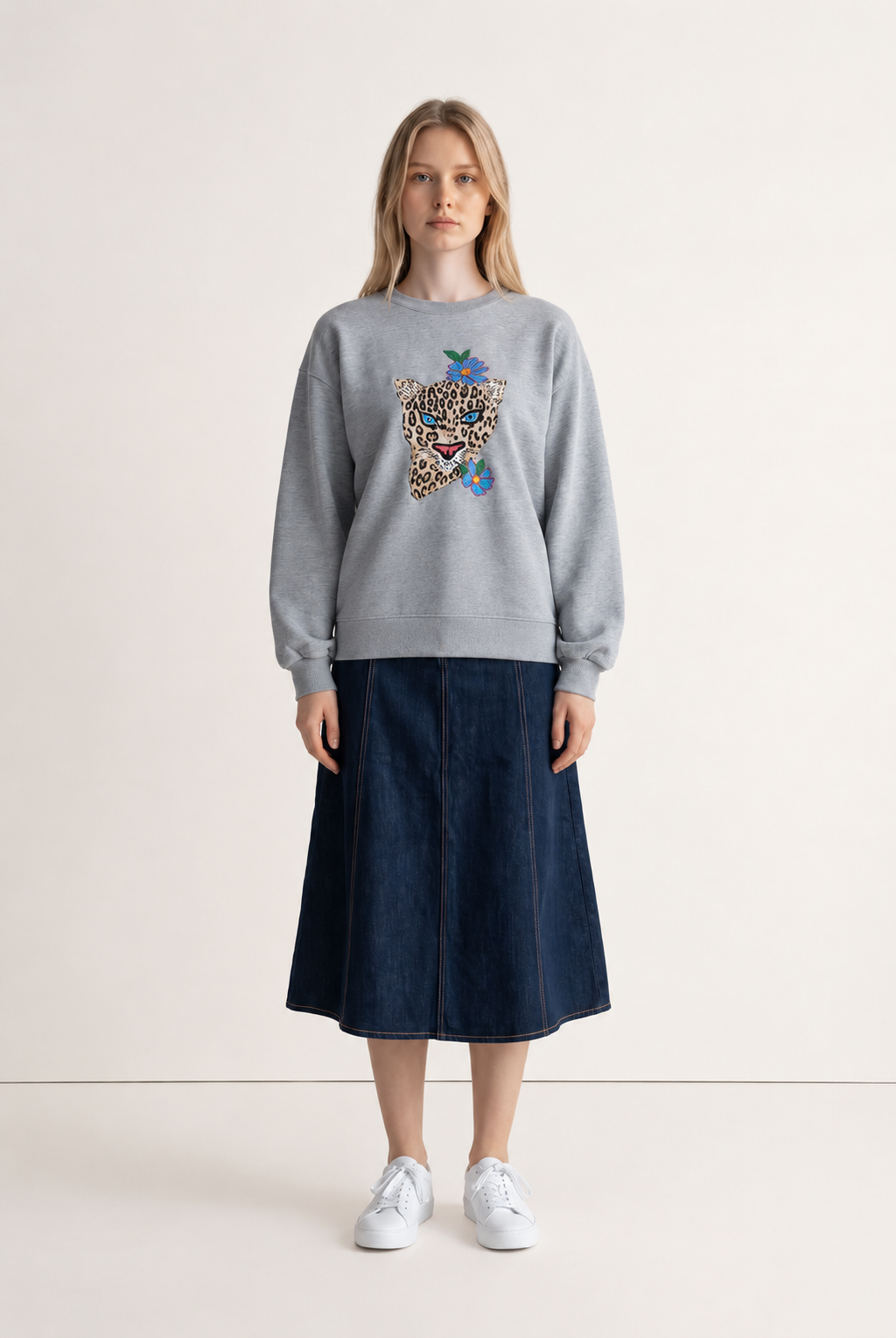 Sweatshirt mit Leo-Print