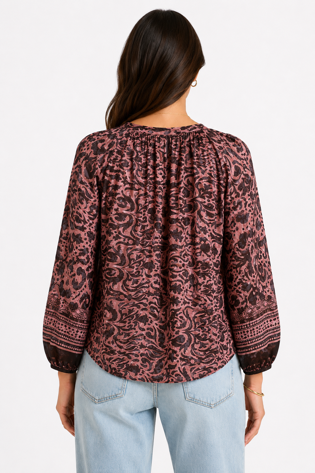 Leichte Bluse mit exotischem Muster