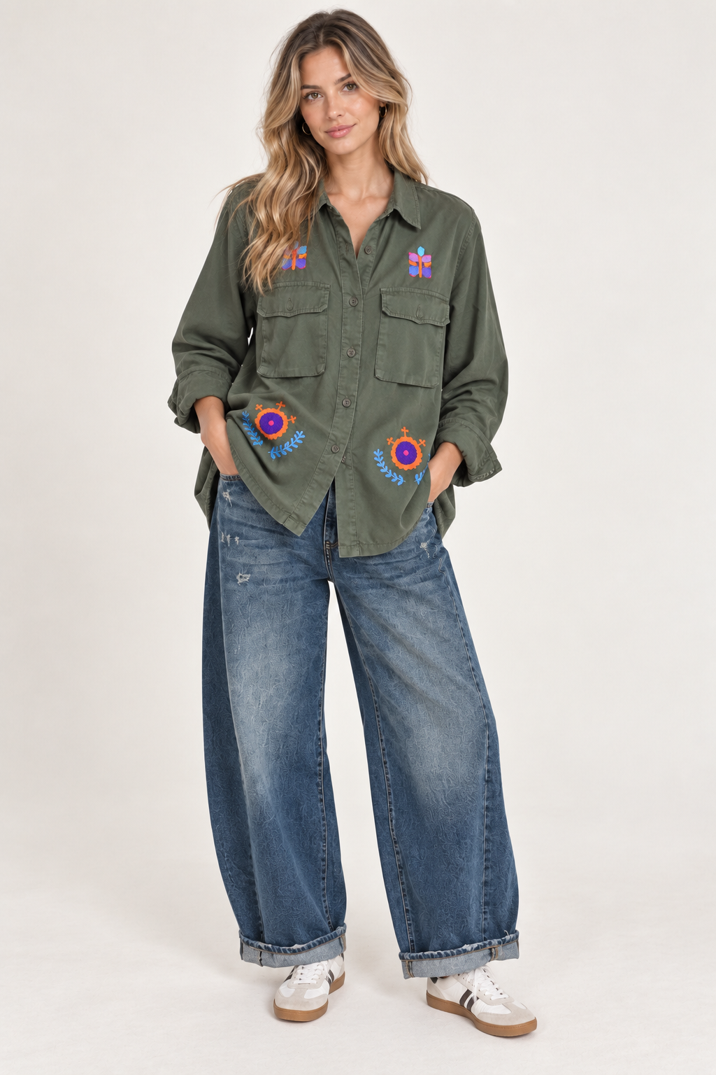 Oversize Military Hemd